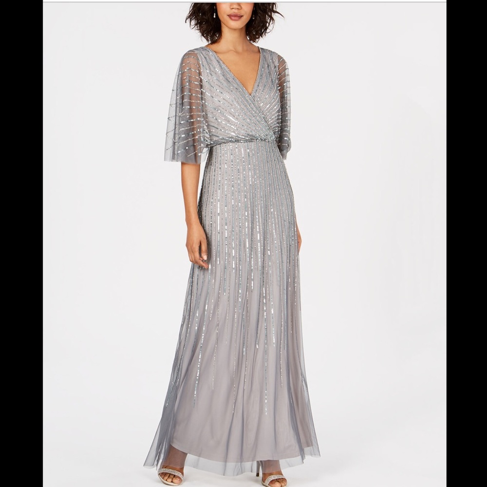 Adrianna Papell Long Beaded Dress